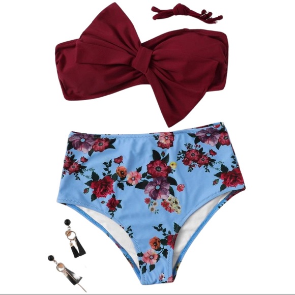 Zaful Other - High waisted floral swimsuit